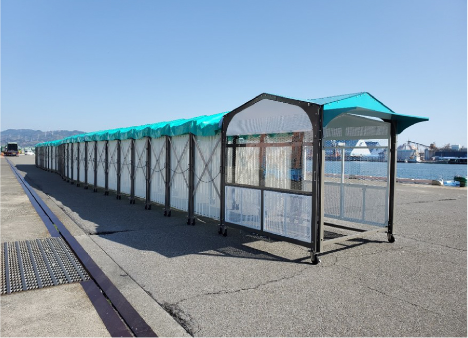 伸縮式屋根付き通路01